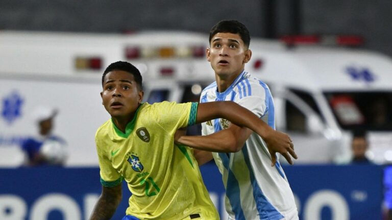 Argentina y Brasil igualaron 1-1 por el Sudamericano Sub-20: el título se define el domingo