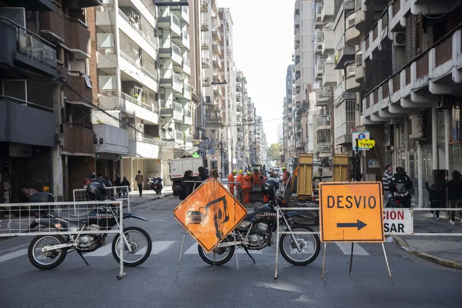 Mapa esquemático con calles de Rosario afectadas por obras viales
