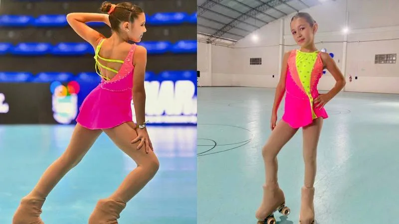 Francesca Fioramonti, patinadora artística de 9 años, representante de Santa Fe en una competencia mundial.