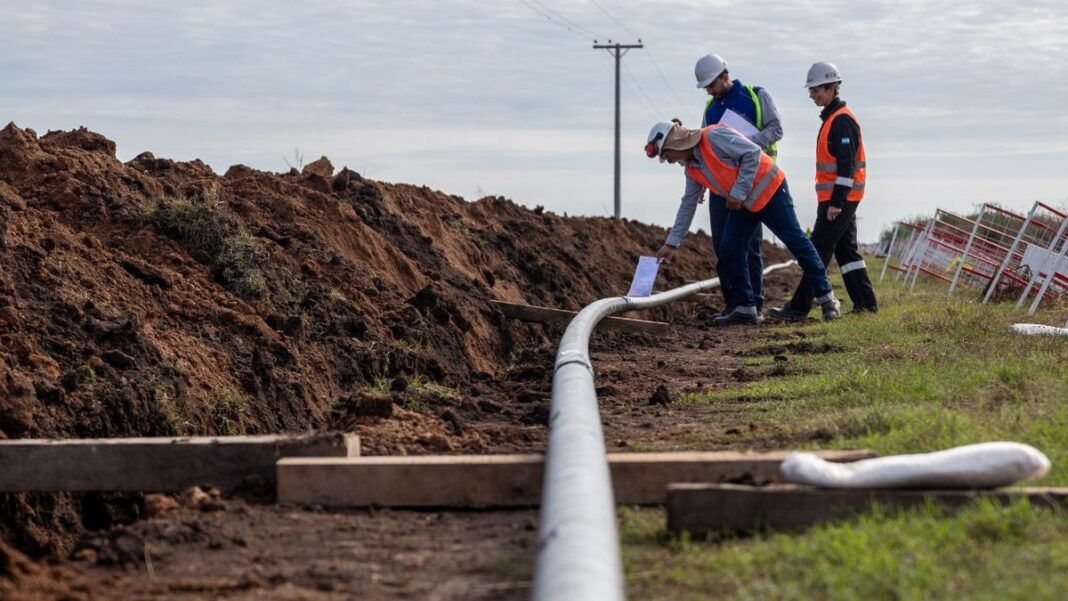 Mapa esquemático o ilustración del trazado del Gasoducto Regional Centro II en la provincia de Santa Fe.
