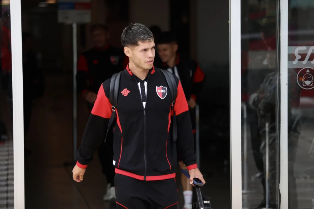 Jugadores de Newell's Old Boys durante un entrenamiento previo al partido.