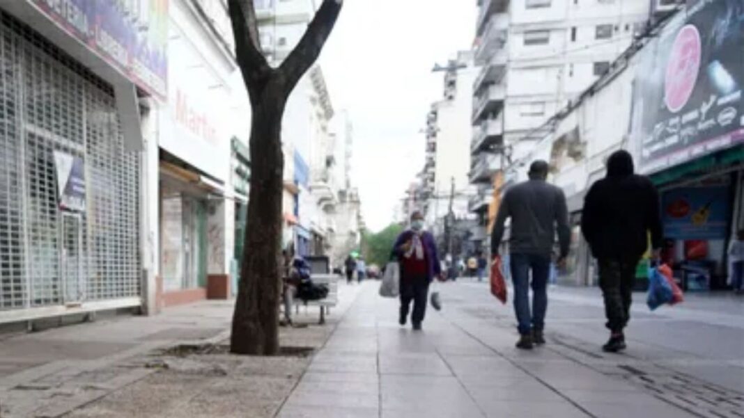 Gráfico de evolución de ventas en comercios de Rosario