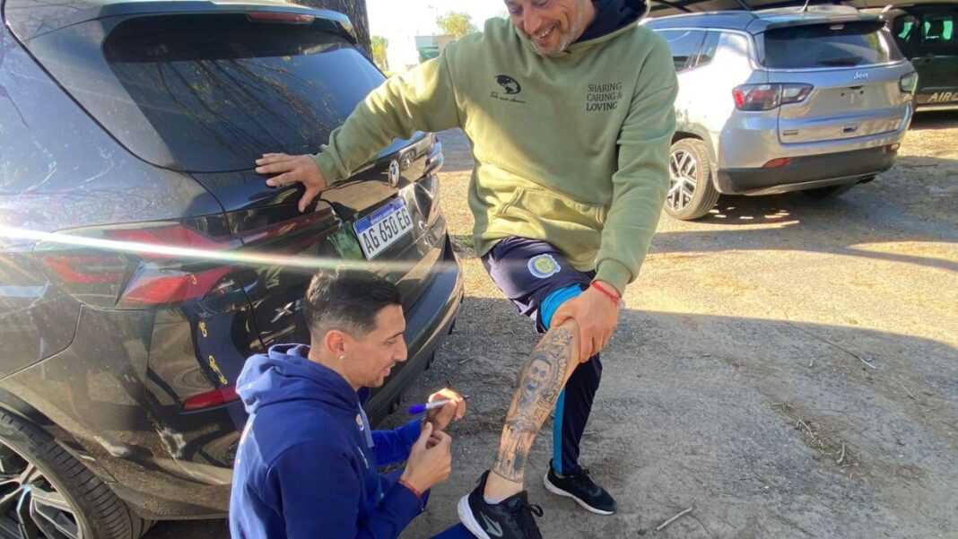 Federico Cantizano y su hijo Giovanni, jugador de Rosario Central